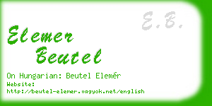 elemer beutel business card
